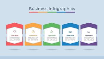 diagramme de processus de visualisation des données d'entreprise infographie de la chronologie. graphique de diagramme abstrait avec étapes, options vecteur