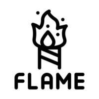 feu d'artifice flamme icône illustration de contour vectoriel
