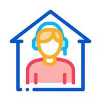 illustration vectorielle de l'icône d'assistance d'appel à domicile vecteur