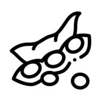 illustration de contour vectoriel icône de soja frais cru