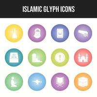ensemble d'icônes vectorielles islamiques uniques vecteur