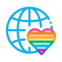 monde lgbt amour gratuit icône vecteur contour illustration