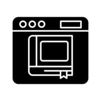 icône noire de glyphe de livre électronique vecteur