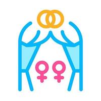 illustration de contour vectoriel icône mariage lesbien