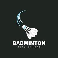logo de badminton, vecteur de jeu de sport avec raquette de volant, conception de branche de sport, icône de modèle