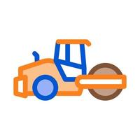 illustration vectorielle de l'icône du tracteur de pavage de réparation de route vecteur