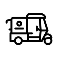 illustration vectorielle de l'icône de livraison de nourriture en tuk tuk vecteur