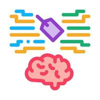 étiquette de neuromarketing et illustration de contour vectoriel d'icône de cerveau