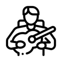 barde jouant sur l'illustration vectorielle de l'icône de la guitare vecteur