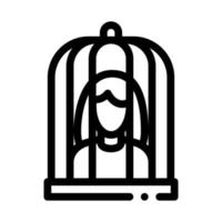 femme en cage icône illustration de contour vectoriel