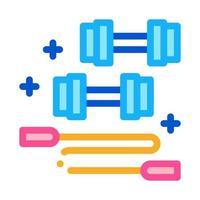 haltères et corde à sauter icône illustration vectorielle contour vecteur