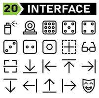 l'ensemble d'icônes de l'interface utilisateur comprend le spray, la canette, l'aérosol, la bouteille, l'interface utilisateur, la webcam, l'appareil photo, la caméra, l'enregistrement, les dés, le jeu, le casino, le pari, les loisirs, la frontière, l'intérieur, la mise en page, l'excel, les lunettes, la lecture, la vue vecteur