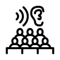 public écoute séminaire icône vecteur contour illustration