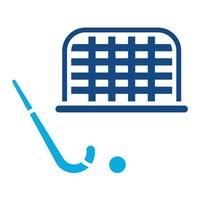 icône de deux couleurs de glyphe de but de hockey vecteur