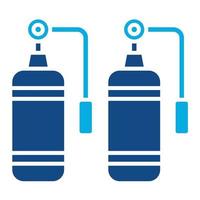 icône de deux couleurs de glyphe de réservoir de plongée vecteur