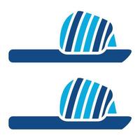 sandales glyphe deux icône de couleur vecteur