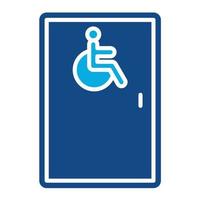 icône de deux couleurs de glyphe accessible en fauteuil roulant vecteur