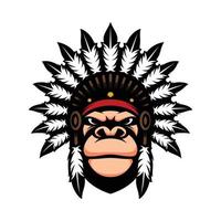 nouveau design de mascotte de gorille apache vecteur
