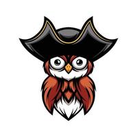 nouveau design de mascotte hibou pirates vecteur