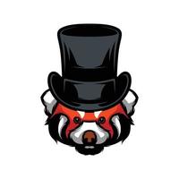 nouveau vecteur de conception de tophat panda rouge