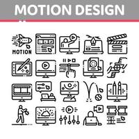 motion design studio collection icônes définies vecteur