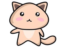 style kawaii de personnage de chat mignon vecteur