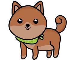 vecteur de personnage de dessin animé chien kawaii