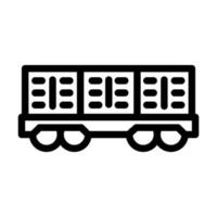 illustration vectorielle de l'icône de la ligne de wagon de fret vecteur