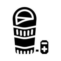illustration vectorielle d'icône de glyphe de sac de couchage chauffé vecteur