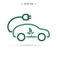 icône de voiture électrique. concept de véhicule respectueux de l'environnement. illustration vectorielle isolée. vecteur