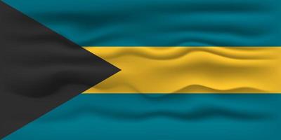 agitant le drapeau du pays des bahamas. illustration vectorielle. vecteur
