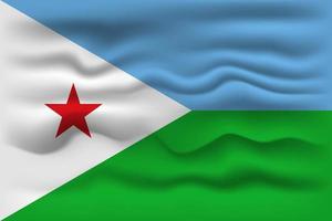 agitant le drapeau du pays djibouti. illustration vectorielle. vecteur