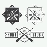 ensemble d'étiquettes de chasse vintage, logo, badge et éléments de conception. illustration vectorielle vecteur