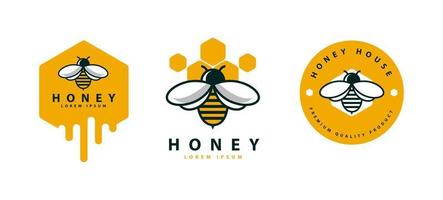 création de logo de miel vecteur