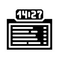 calendrier informations glyphe icône illustration vectorielle vecteur