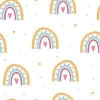 joli motif harmonieux d'arcs-en-ciel pour impressions textiles de pépinière, impressions de bébé, papier peint, papier d'emballage, papeterie, etc. eps 10 vecteur