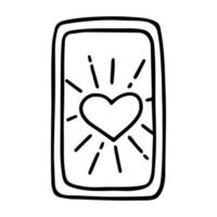 téléphone avec coeur sur l'illustration vectorielle de l'écran. concept d'application de rencontres. message romantique. symbole d'amour. vecteur