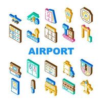 vecteur d'icônes d'équipement électronique d'aéroport