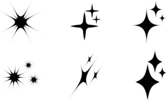 six collection de formes d'icônes starburst vecteur