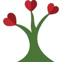 icône d'arbre d'amour dans le style de contour coloré vecteur