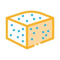 morceau de fromage bleu icône illustration de contour vectoriel