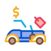illustration de contour vectoriel icône voiture pour vente aux enchères