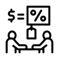 table de négociation intérêt et argent icône illustration vectorielle vecteur