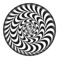 illustration psychédélique vectorielle en spirale radiale. effet de rotation comique. fond de rayons de tourbillon noir et blanc. vecteur