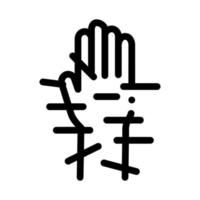illustration de contour vectoriel icône mains d'acupuncture