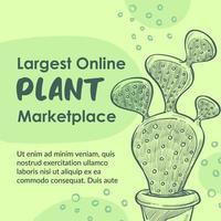 plus grand marché de plantes en ligne, vecteur de bannière