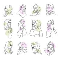 femme portant le hijab couvrant la tête et le vecteur du visage