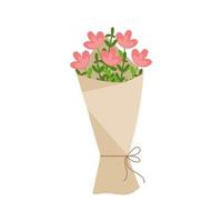 illustration vectorielle d'un bouquet de fleurs. romantique, petit ami, salutation. parfait pour les sujets du 8 mars, de la saint valentin, de la fête des mères, de l'anniversaire, du festival, de la célébration. vecteur