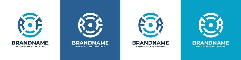 logo monogramme de technologie globale fr ou rf, adapté à toute entreprise avec des initiales fr ou rf. vecteur