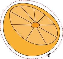 compétences en ciseaux à fruits - orange vecteur